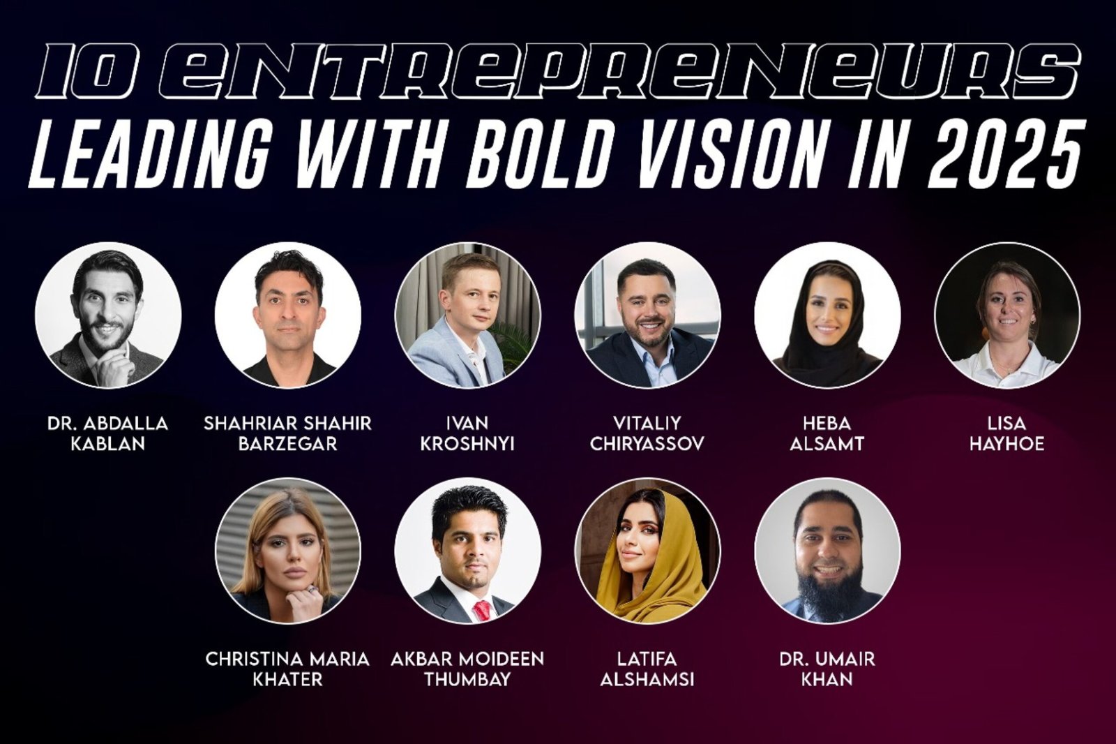 “Meet 5 Innovators Leading Bold Vision in 2025” – Gulf Today feature